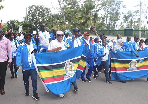 EALA Members during the procession in Mombasa, Kenya at the commencement of the 14th EAC Inter-Parliamentary Games.